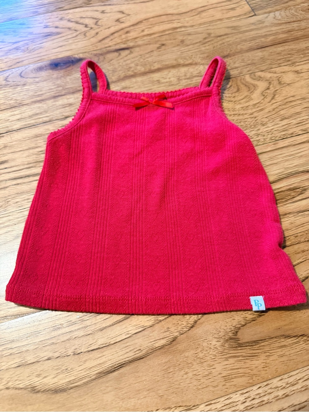 Posh Peanut Red Knit Tank with Center Bow